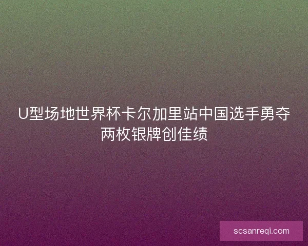U型场地世界杯卡尔加里站中国选手勇夺两枚银牌创佳绩