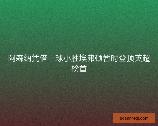 阿森纳凭借一球小胜埃弗顿暂时登顶英超榜首